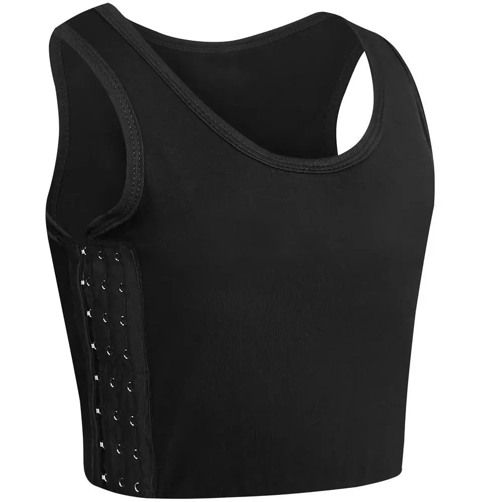 XUJI Women's Tomboy Trans Elastic Chest Binder - Breathable Cotton, Mesh, Flat, Comfortable, Adjustable, Basic Slim-Fit Tank Top, Minimalist, Tomboy Chic, Solid Plain, Preppy, High Quality Odell Cotton, Cotton Blend