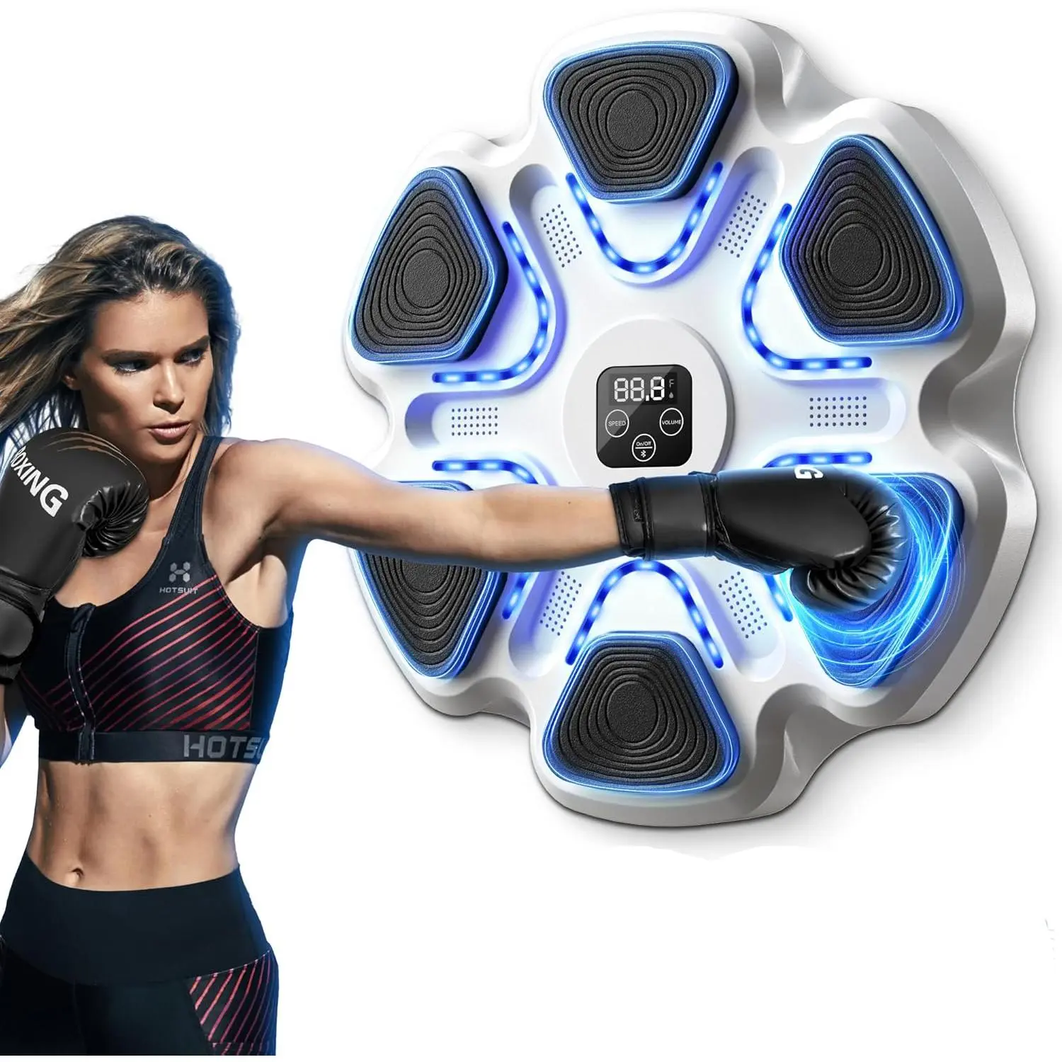 Music Boxing Machine, Boxing Trianing Machine Wall Mounted Music with Gloves, Electronic Boxing Target for Adults, Smart Boxing Training Equipment, Boxing Machine for Home and Gym