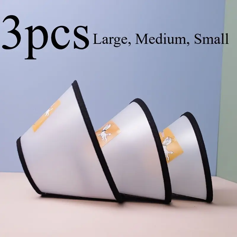 Post-Op Pet Plastic Collar and Harness, Adjustable Elizabethan Collar for Dogs and Cats, Prevents Biting and Licking Wounds