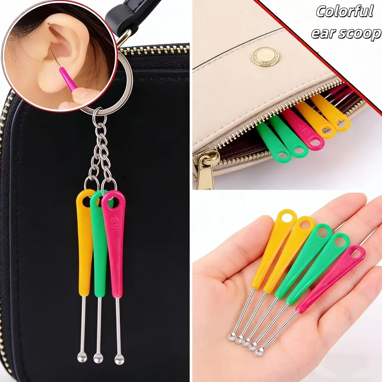 20 Piece Ear Wax Removal Kit, Includes Ear Picks, Tweezers, Scraper, Practical Facial Beauty Accessories Set, Random Colors, Earwax Removal Tools