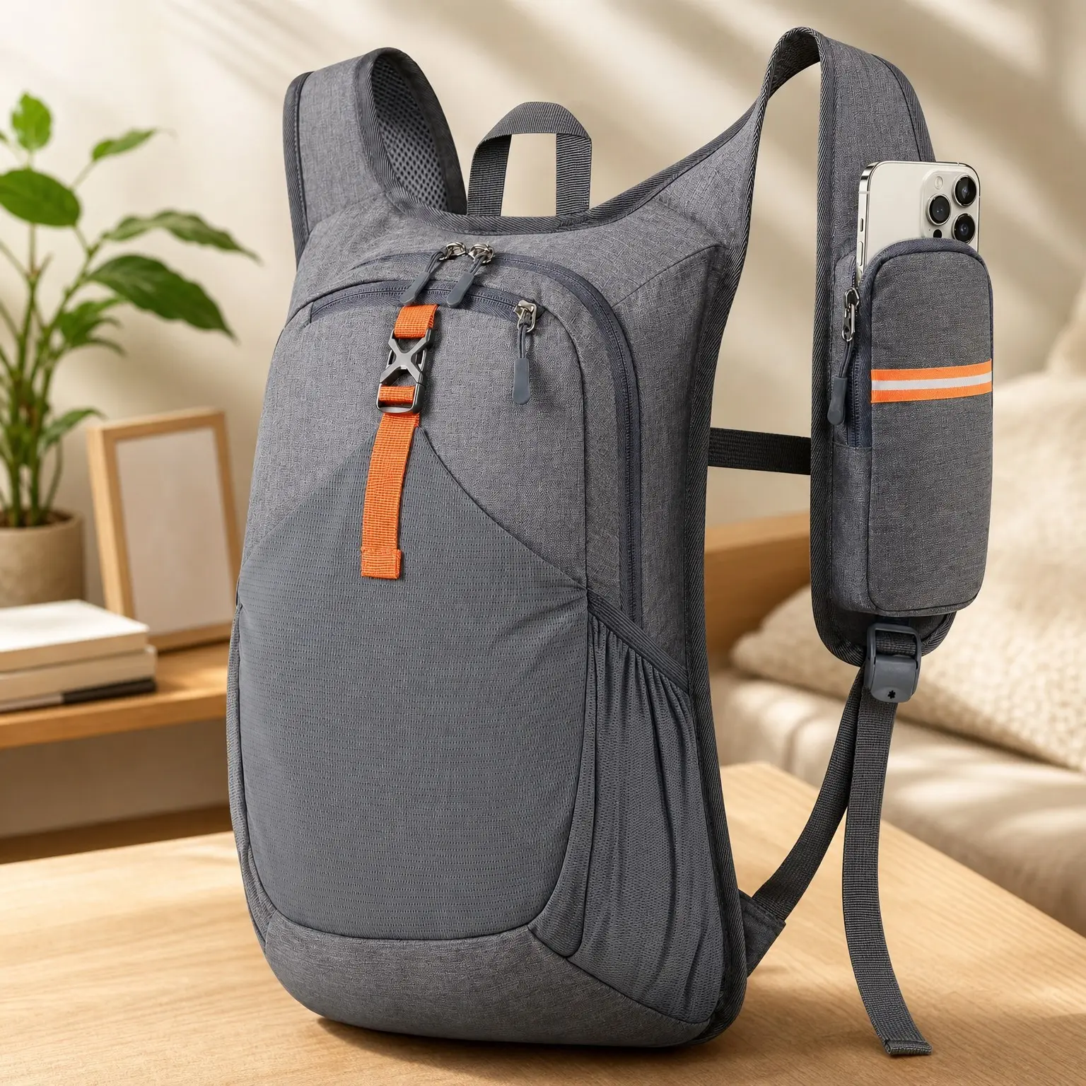 15L Small Hiking Backpack for Men and Women, Foldable Packable Ultralight Daypack for Travel Camping Outdoor, Gray