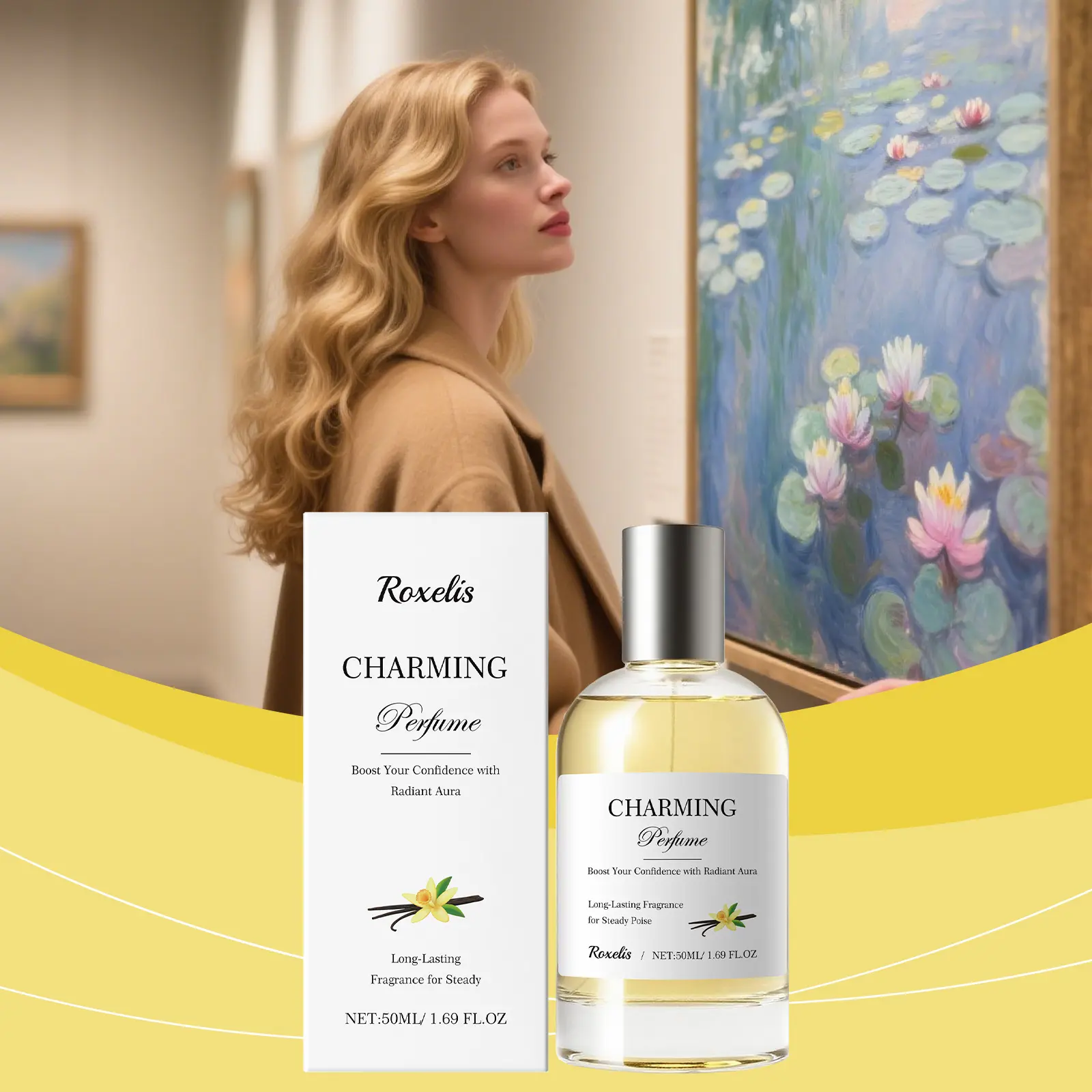 Roxelis Amber Vanilla Perfume Spray Long-Lasting Fragrance, Deodorizing, Light, Elegant And Refreshing Daily Perfume Spray