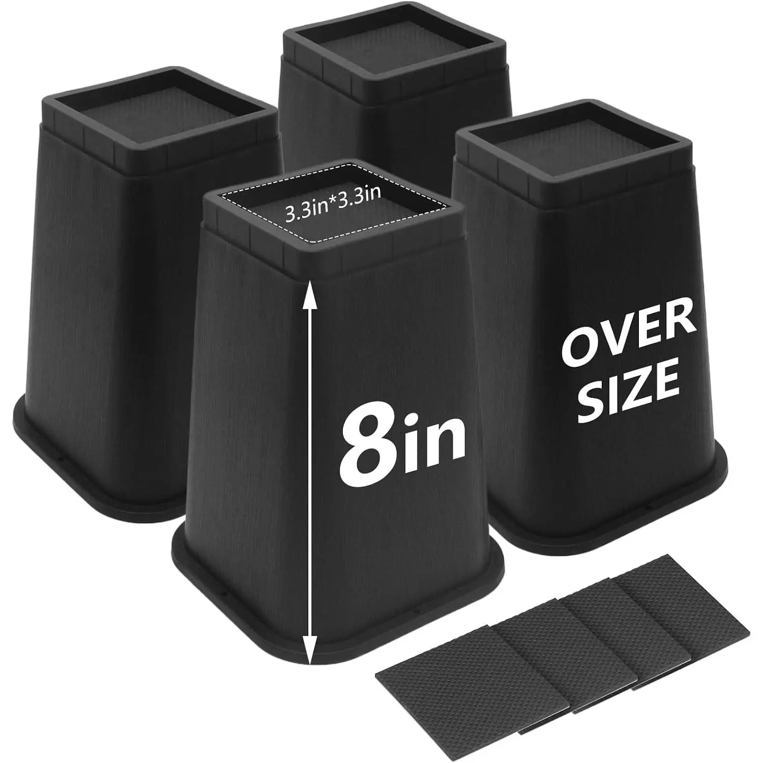 8 Inch Heavy Duty Bed Risers, 4 Pack Furniture Risers for Dorm