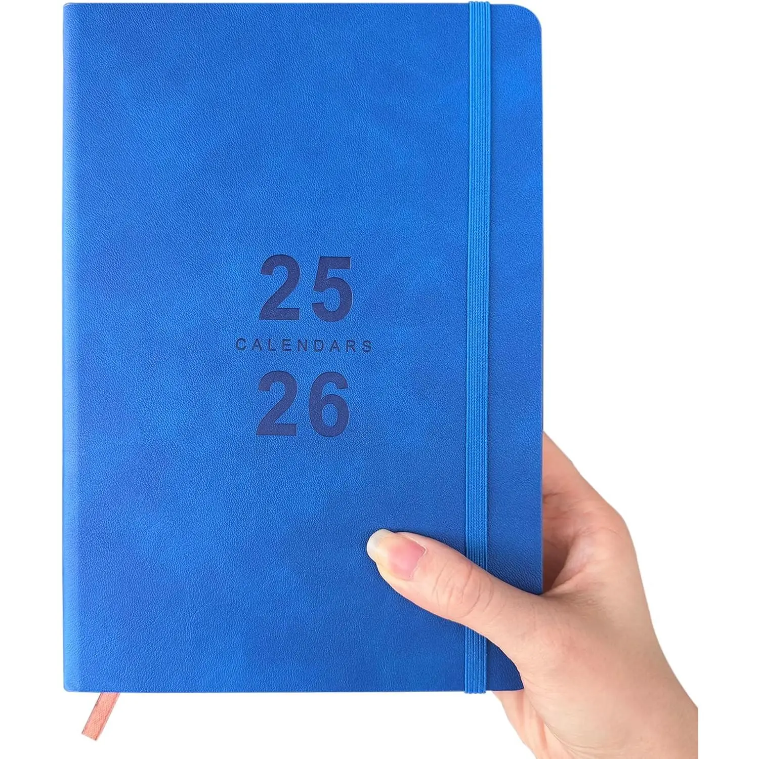 Daily Planner 2025-2026 (8.5"x5.8") Day Per Page, Academic Planner July 2025 to June 2026, Agenda 2025 2026, Appointment Calendar Book with Faux Leather Cover (Blue)