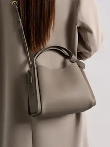 Women's Bucket Bag 2026 Spring Summer, New Design Lychee Texture, Large Capacity, Multiple Pockets, Handheld Shoulder Crossbody Bag, Commuter Bag