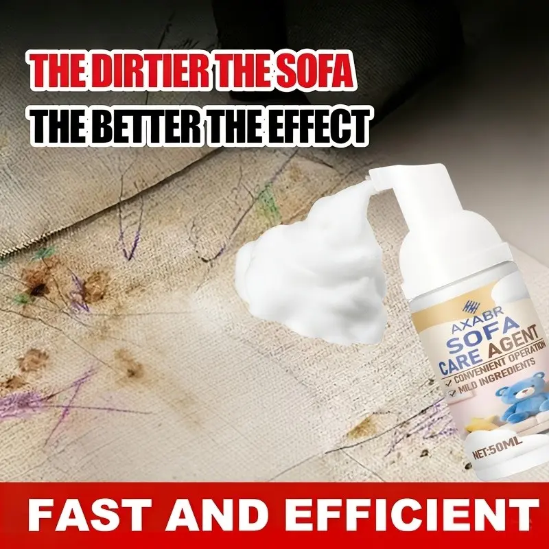 Waterless Fabric Sofa Refresh Foam Cleaner, Upholstery Cleaners, Cleaning Mousse, Multi-Purpose Deep Penetrating Liquid Refresher, Gentle for All Upholstery, Fabric & Leather Compatible for Household Use