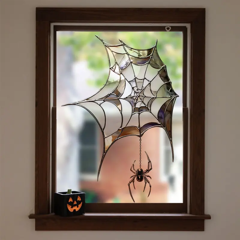 Halloween Spider Web Window Sticker Series for Holiday Parties, Indoor and Outdoor Window Static Cling Transparent Film