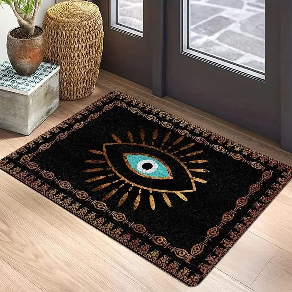 Evil Eye Pattern Welcome Door Mat, Home Decor Carpet/rug, Home Decorative Rugs, Suitable for Living Room, Bedroom, Kitchen, Household Decoration, Decorative Area Rug, Boho Graphic Rug, Entrance Doormat