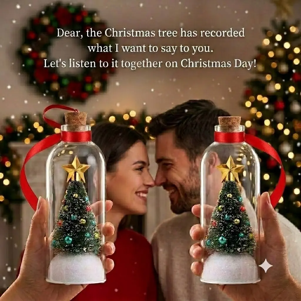 2026 Christmas Creative Gift, 8 Inch Wishing Bottle, Voice Recording Float Bottle, Heartfelt Christmas Decoration, Perfect for Girlfriend and Friends