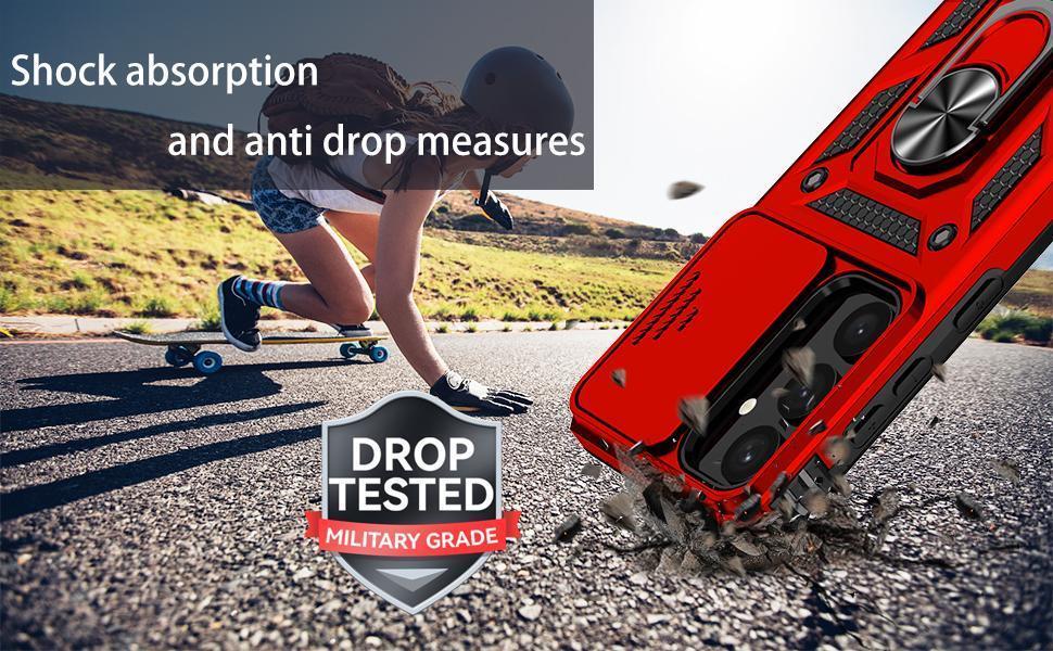 Phone Case for Samsung Galaxy S24 / S25 Case with HD Screen Protector & Kickstand & Slide Camera Cover,Phone Case for S24 / S25 6.2", Red