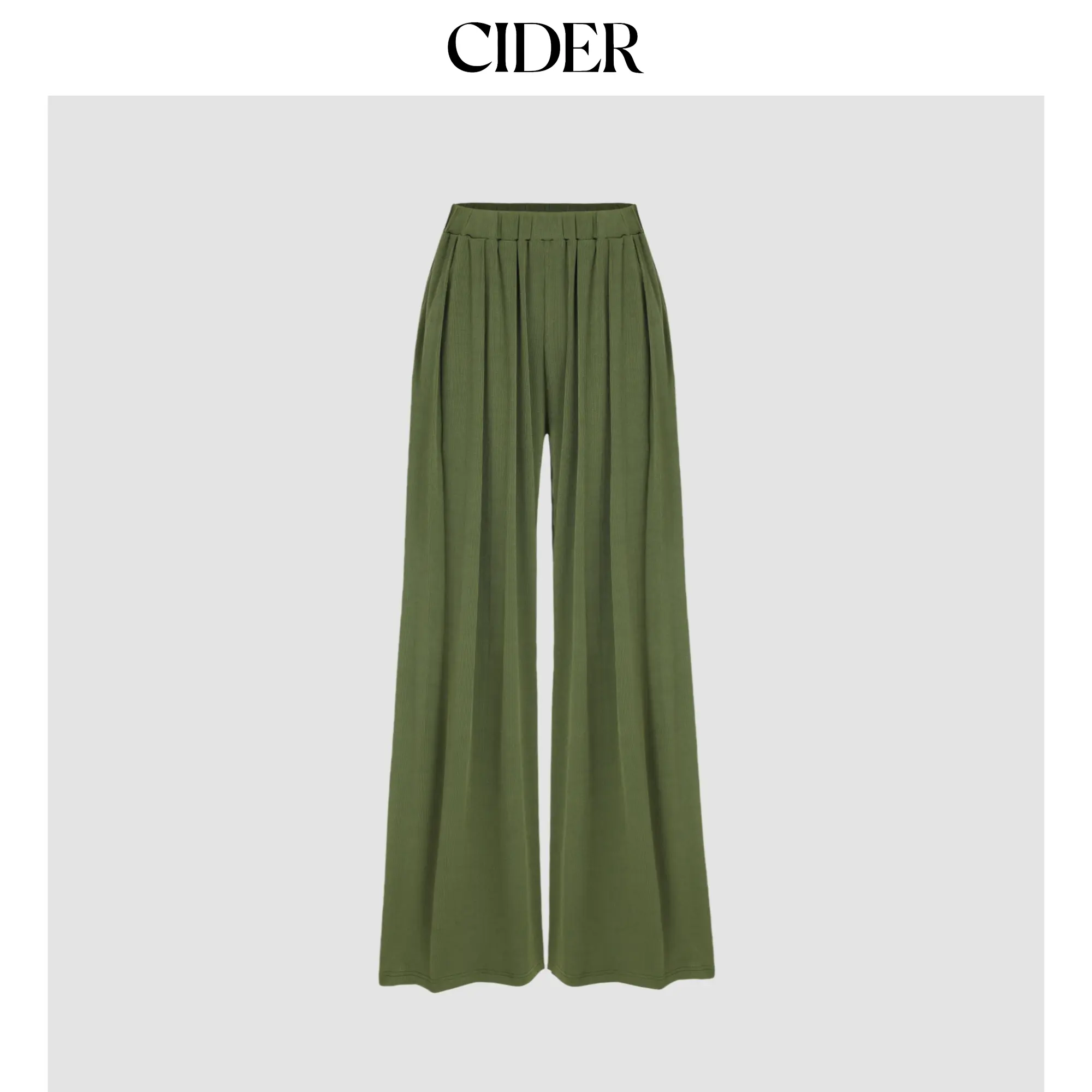 Cider Women's Fashion Everyday Solid Elastic Waist Wide Leg Trousers - 3 Colors, Sizes XXS-XL, Essential Pieces for Petite Figures