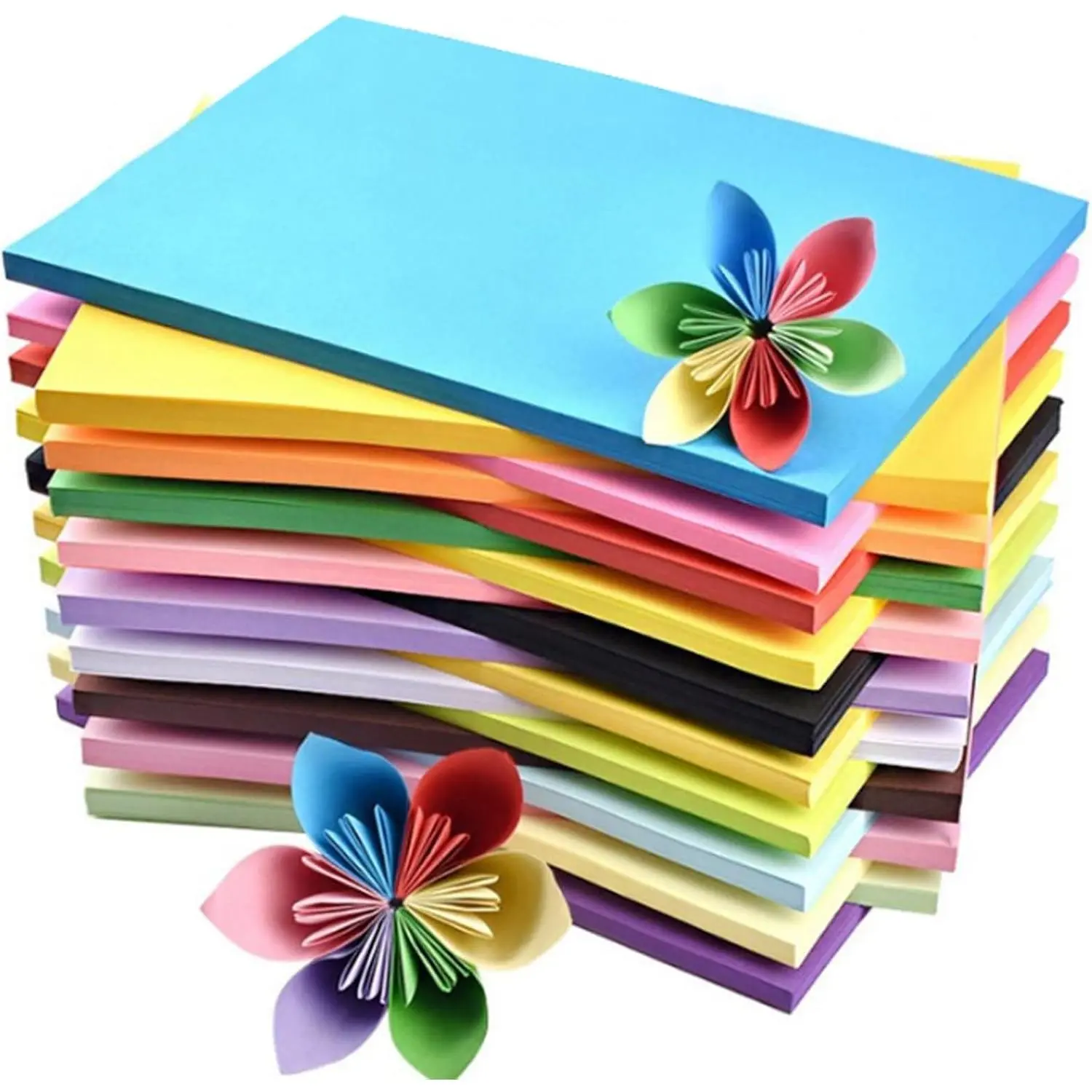 Colored A4 Construction Copy Paper, 100 Sheets, 70gsm/19lb for Crafting, Schools, Office Stationery & Supplies