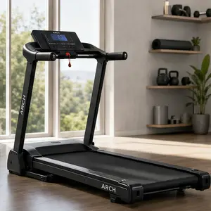 ARCH Folding Incline Treadmill for Home, 2.5 HP Electric Running Machine, Bluetooth Music, Fitshow App, 5" LCD, 12 Programs, 250 LB Capacity, Carbon Steel, Black Indoor Home Gym Cardio Fitness Equipment, Treadmills For Home