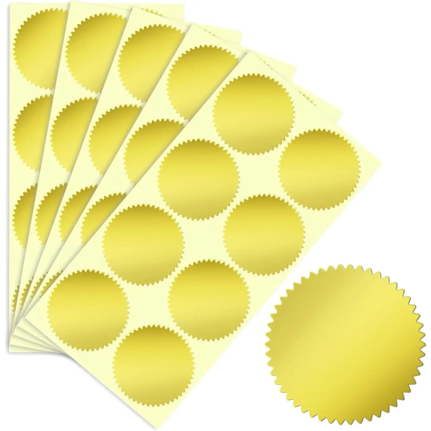 200Pcs Gold Foil Seal Stickers - 2" Diameter for Sealing Awards Embossing Certificates and Envelopes Sticker Seals Embossing Stickers