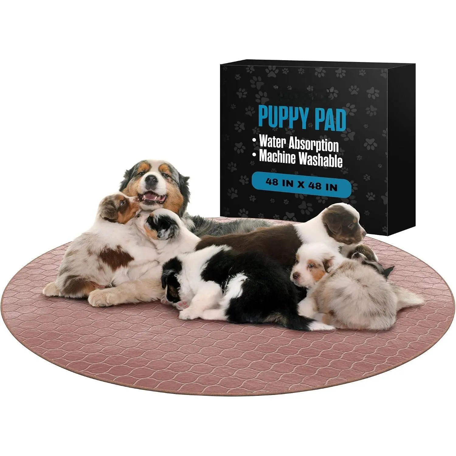 Whelping Pads for Dogs, Washable  Pee Pads , , 48x48 |  Whelping Pad,   Puppy  Mat, XL  Potty Floor Protection Box Playpen Crate Cats, XLarge