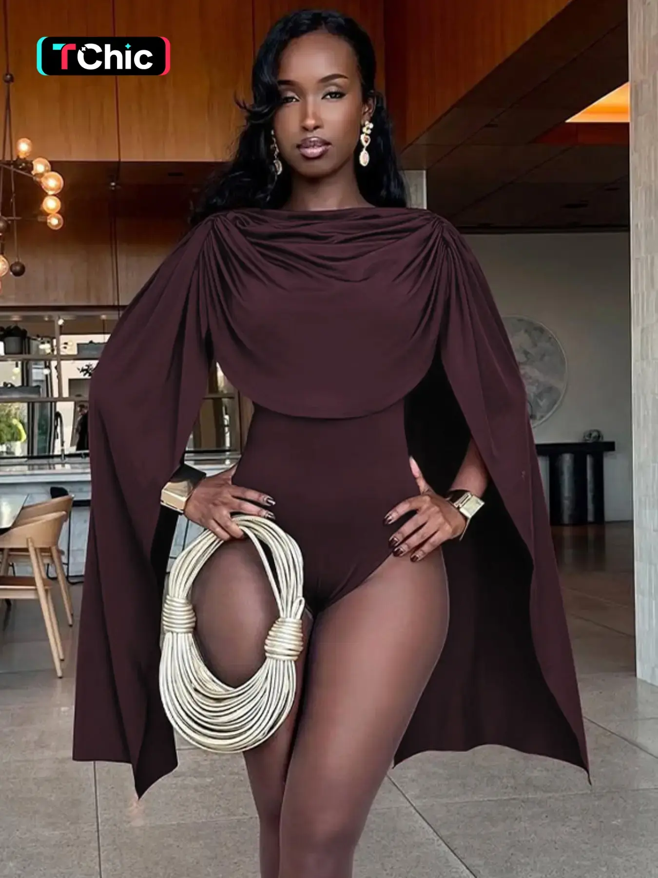 Women's Fashion Solid Color Long-Sleeve Snap Closure Crotch Bodysuit, Elegant Chic Casual Bodycon Bodysuit for Daily Outdoor Wear, Women's Clothing for All Seasons