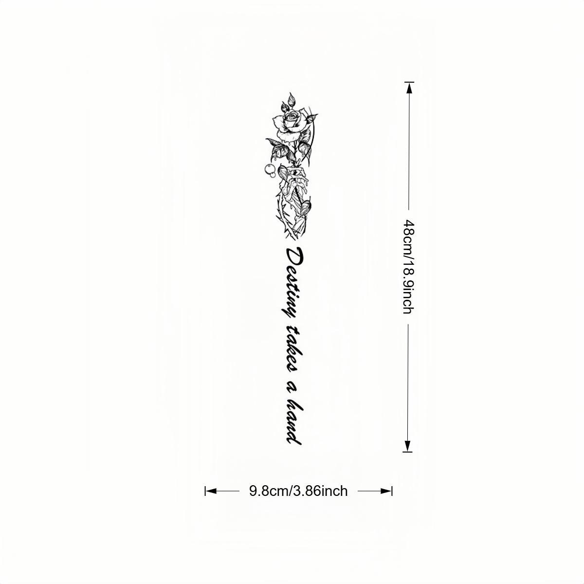 Waterproof Temporary Tattoo Sticker, 5 Sheets Wings & Butterfly & Rose Pattern Fake Tattoo, Back Body Art Magic Tattoo, Herbal Semi-permanent Tattoo, Sticker Tattoos