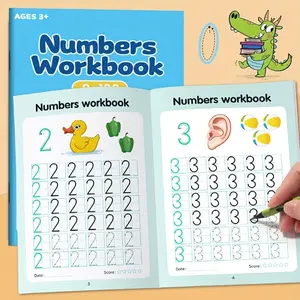 New 48-page interactive pre-school math workbook: Number tracing - Early childhood education activity, preparatory course, for home or classroom use - Educational book on number recognition and basic arithmetic skills, with colorful illustrations, high-qu