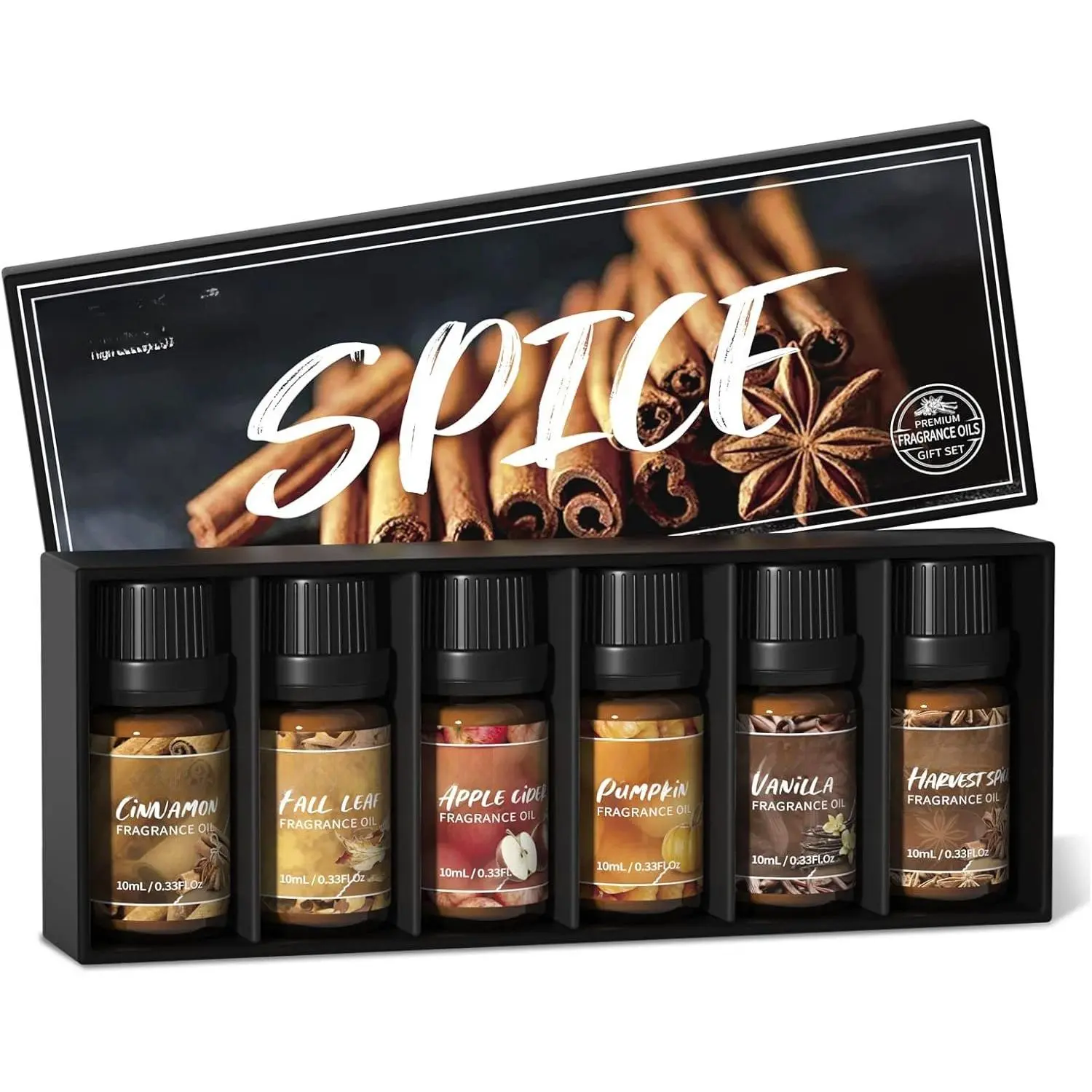 Oil, Scented Oil 6x10ml for Candle Making Soap , Fall Essential Oils for Diffuser , Cinnamon Pumpkin Vanilla  Cider Harvest  Fall Leaf, Christmas