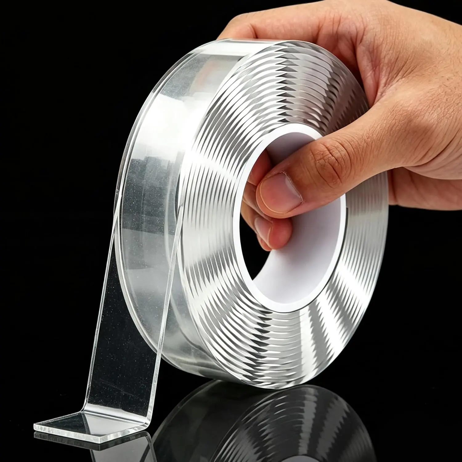 Double Sided Tape Heavy Duty, Nano Tape 1.18in×9.85ft, Removable Washable Adhesive Mounting Tape, Transparent Gel Grip Tape Suitable for Carpet, Picture , Poster,  Office Decor