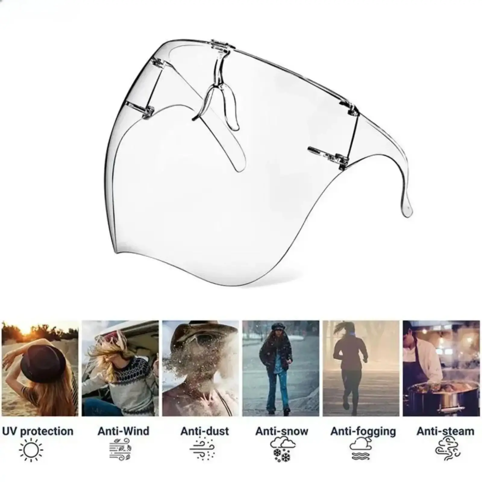 Anti-fog Full Coverage Face Goggles, reusable and highly breathable. Lightweight & durable design delivers all-round protection. Ideal for adults for work, cycling, traveling, outdoor activities and daily use.
