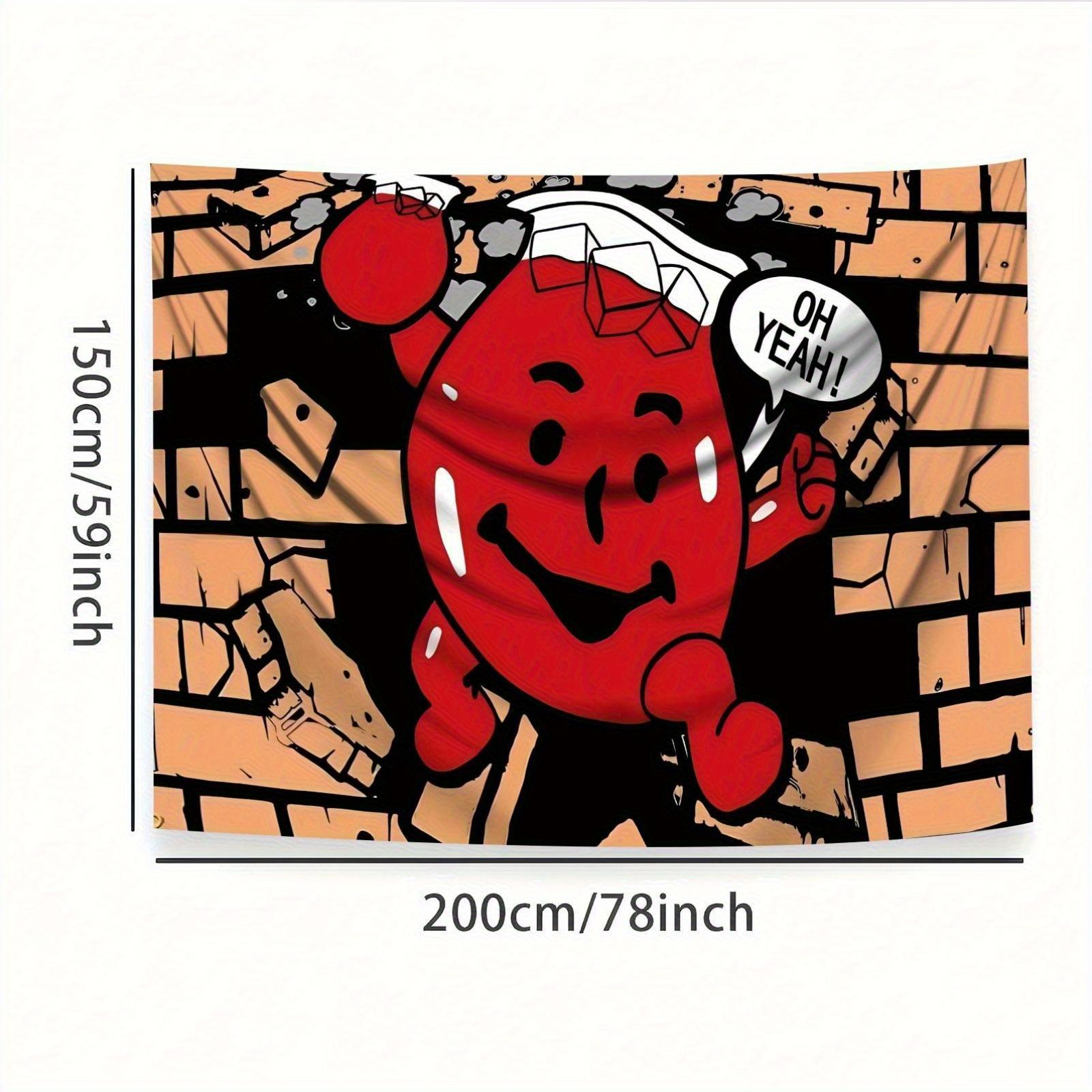 1pc Funny Red Gummy Bear Tapestry Art - Large Wall Hanging with "Oh Yeah!" Design, Vibrant Polyester Fabric, Multiple Sizes (23.6x35.4 Inch) for Bedroom, Living Room, Dorm Decor - Perfect Gift for Gummy Bear Fans, Bear Decor, Home Decoration, Dynamic Artw