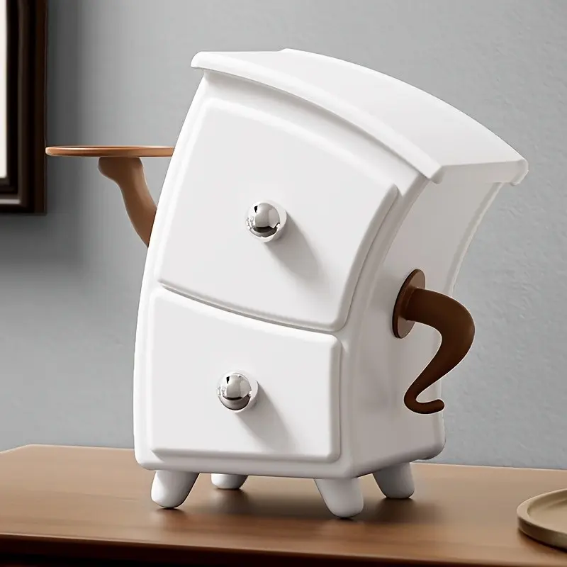 Creative Desktop Organizer Box, Unique Bendable Drawer Entryway Storage Cabinet, Large Capacity Jewelry Ring Sorter, Innovative Design