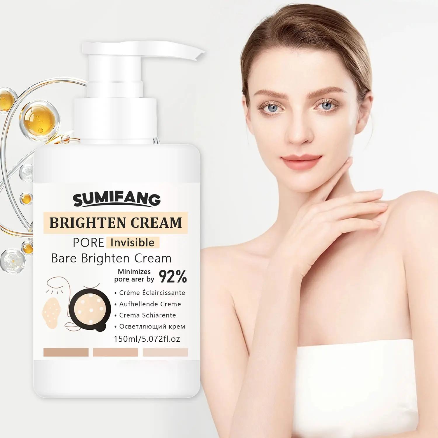 150ML Brightening Cream, Even Skin Tone, Smooth Rough Skin, Natural Glow, Lightweight, Moisturizing, Suitable for Oily, Dry, Combination, Sensitive Skin, Body Care Moisturizer