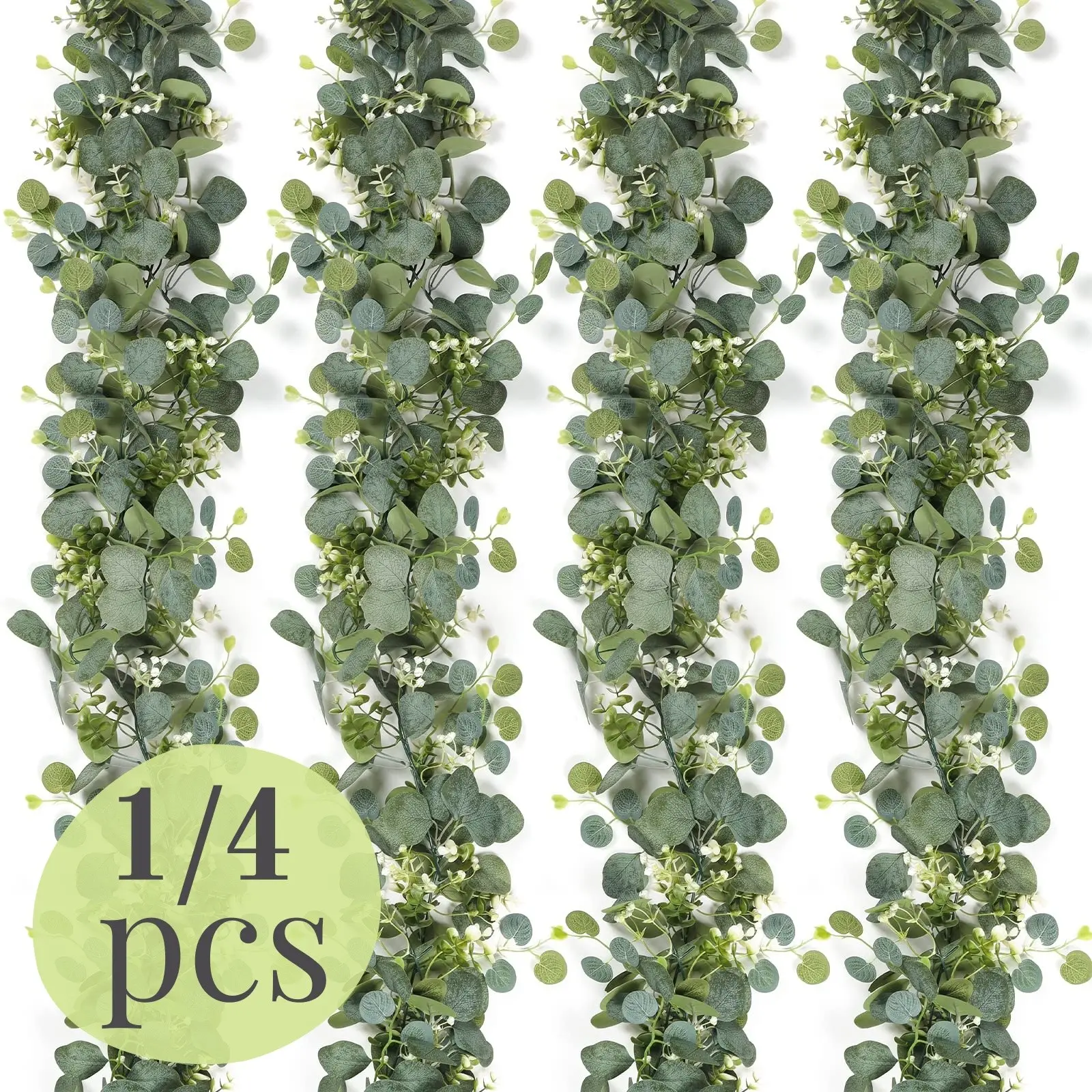 Artificial Eucalyptus Garland, Creative DIY Spring Green Faux Eucalyptus Leaf Vine, Decorative Plants for Wedding Party Home Garden, Fake Plant Vine, Decoration