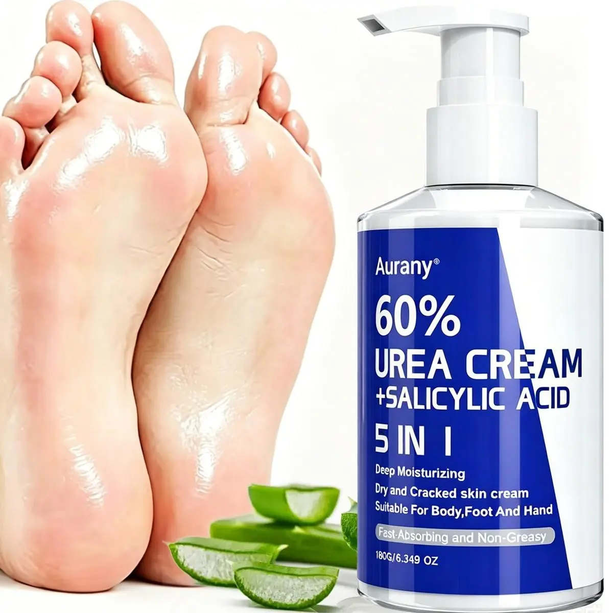 60% Urea Cream, Urea Foot Cream,Urea Cream，Deep Moisturization, Long-Lasting Hydration, Smooths And Softens , Gently Exfoliates, Softens Skin, Softens Rough Calluses，Suitable For Cracked Heels, Suitable For Rough, Thick Skin-180G