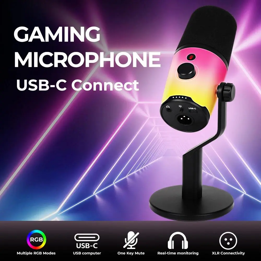 [10-Year Warranty] MV-5 K-MYZS Esports Microphone Professional Gaming Voice Capture Condenser USB Streaming Mic with Stand for PC Computer
