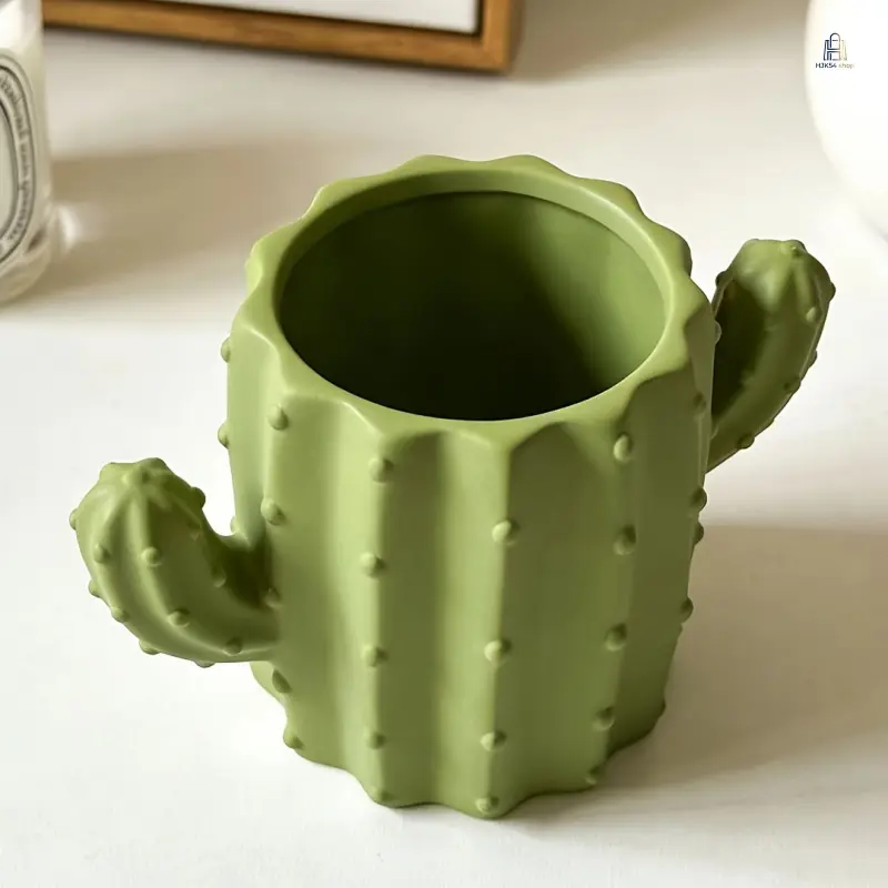 Cactus Shaped Pen Holder, Creative Desktop Stationery Organizer, Lightweight Durable Office Supplies Storage, Decorative Desk Accessory & Gift Option