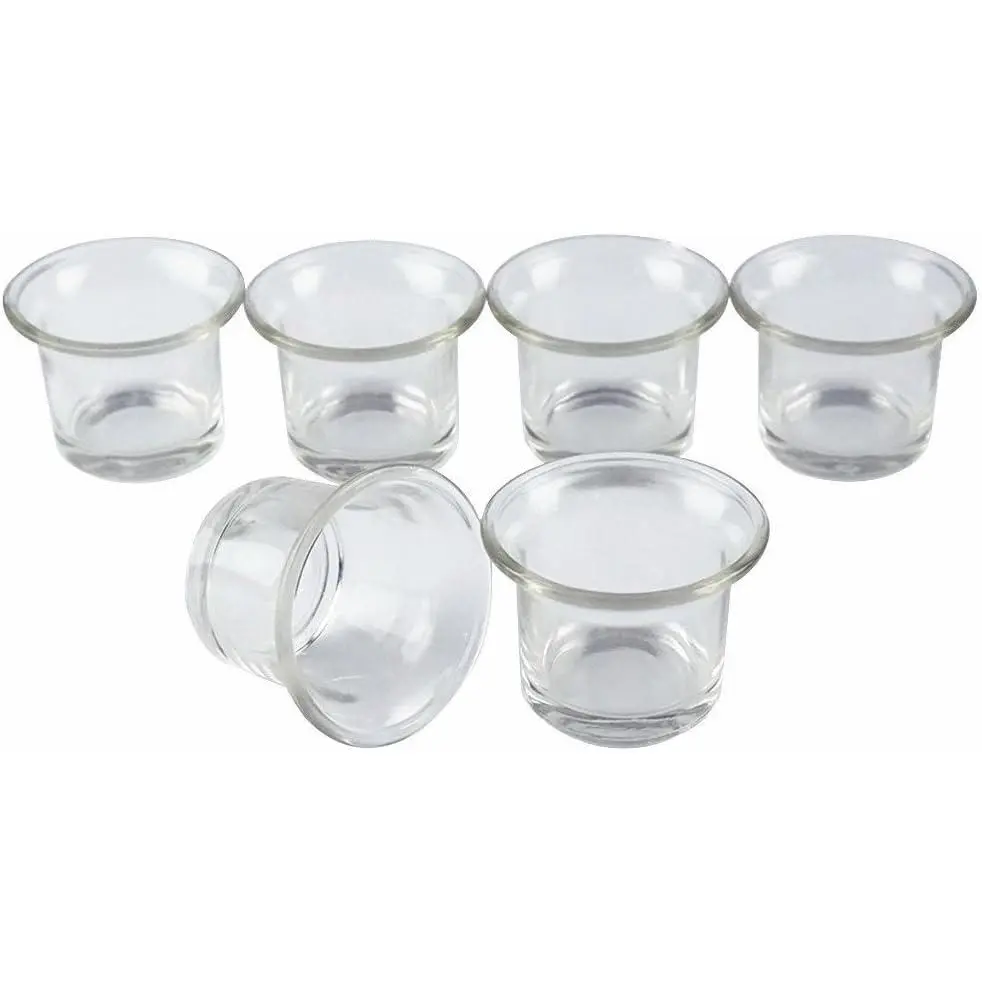 Clear Chunky Glass Lip Votive Candle Holders Tealight Votive Cups for Wedding Proposal, , , Meditation, 6 Counts by Shxstore