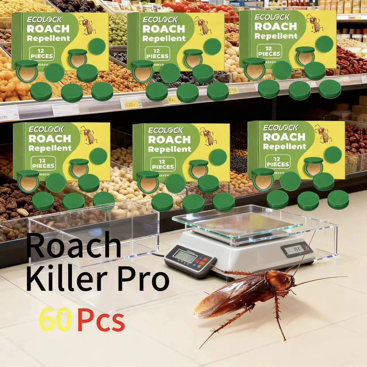 Roach Repellent, Cockroach baitDomestic Dormitory Kitchen Powerful Cleaning Cockroach Exterminator Cockroach Gel Bait Pest Control Kit Rodent Repellent Pouches for Indoor & OutdoorPet friendly cockroach bait station