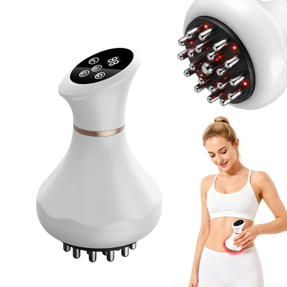 Lymphatic Massager, Wireless Body Massage Tool, Red Light Gua Sha Device, with Multi-Level Adjustable Settings, Suitable for Abdomen, Neck, Legs, Buttocks, and Arms.