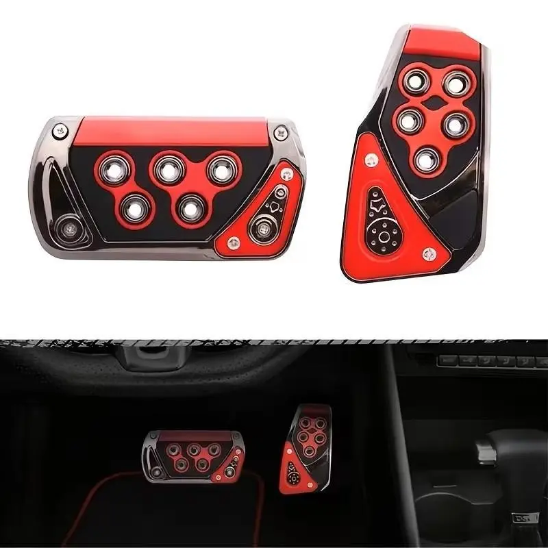 2-Piece Car Pedal Kit, Anti-Slip Brake and Accelerator Pads, No Drilling Car Foot Pedals, Universal Car Transmission Kit, Auto Accessories, Automotive