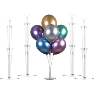 LANGXUN 28" Height Table Balloon Stand Kit for Birthday Party Wedding Decorations, Balloons Arch Kit for Graduation Party and Christmas Balloon Decorations (4 Pack)