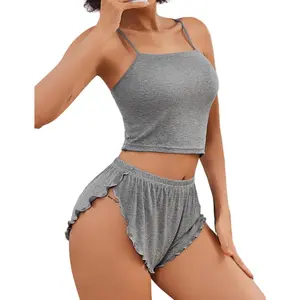 Girl's wardrobe Avidlove Women Cami Ribbed Pajama Set Sexy Side Slit Sleepwear Soft Lingerie 2 Piece PJ Set
