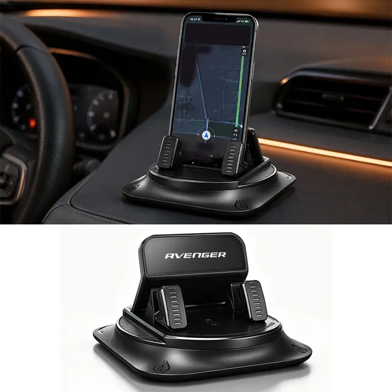 Dodge Avenger Car Disc Phone Holder, 360° Rotating Anti-Slip Navigation Stand, Holds Most Smartphones with Cases, Central Control