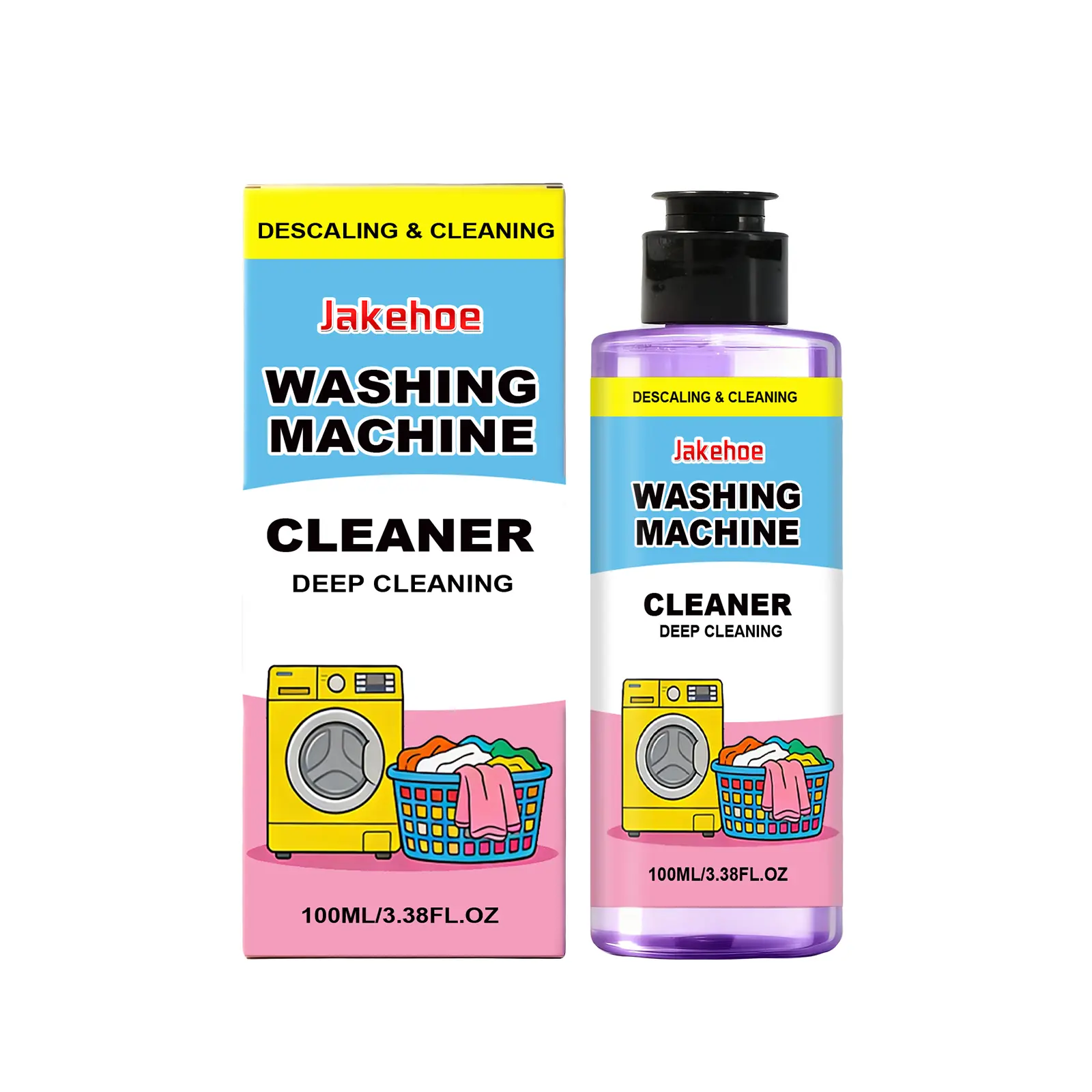 Jakehoe Washing Machine Cleaner - Stain Remover, Odor Eliminator For The Inner Drum, Daily Freshener, And Scale Remover For The Washing Machine.