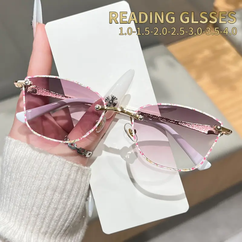Women's Retro Patchwork Reading Glasses Fashionable Frames Glasses Unique Color Block Optical Eyewear for Fashionable Ladies Trendy Eyeglasses for Daily Wear