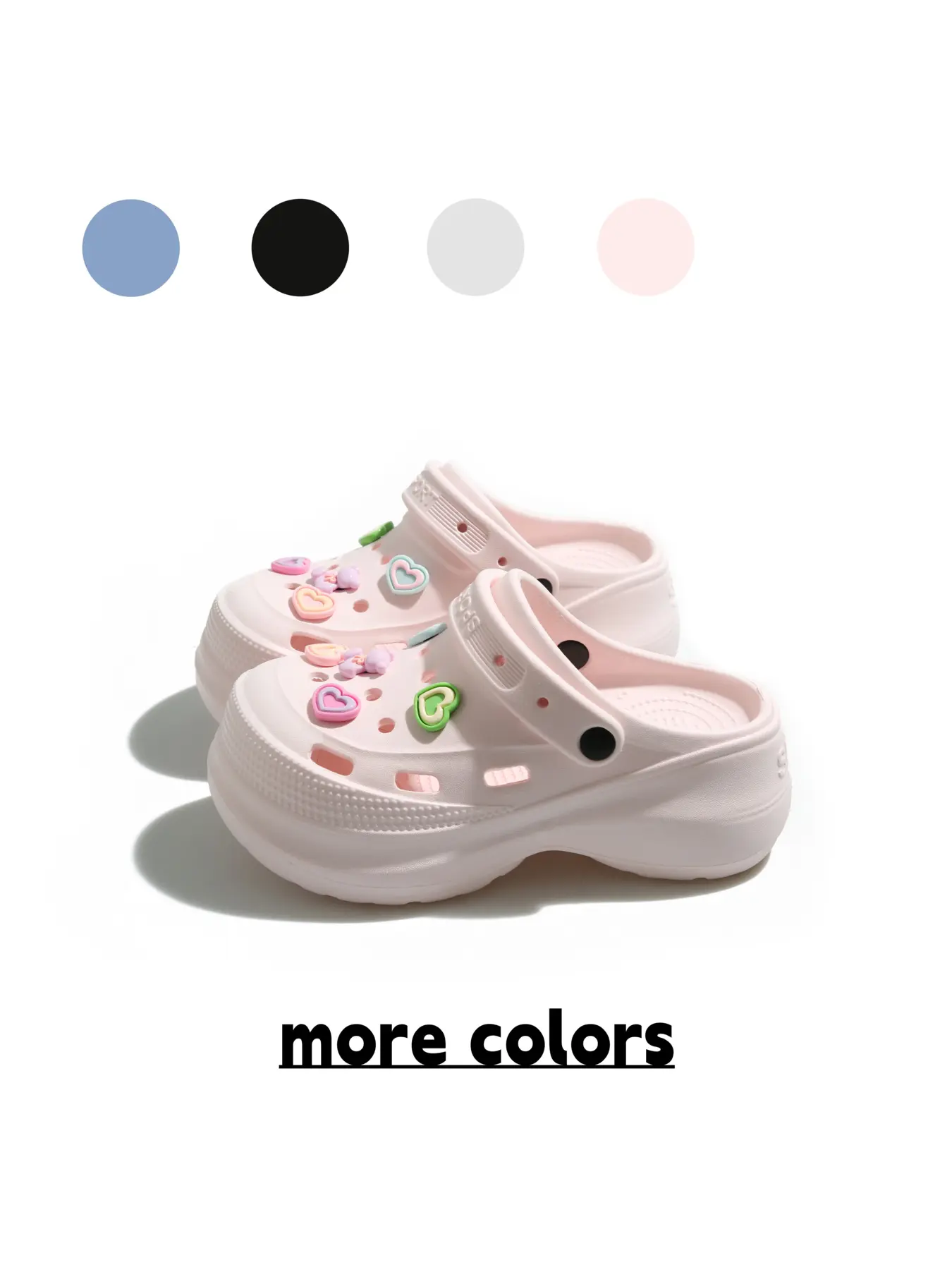 Women's Peach Pink Vibrant Color-block Heart DIY Clogs, Height-boosting & Slimming Anti-slip Slides for Campus Commute & Daily Outings Non Slip Clogs