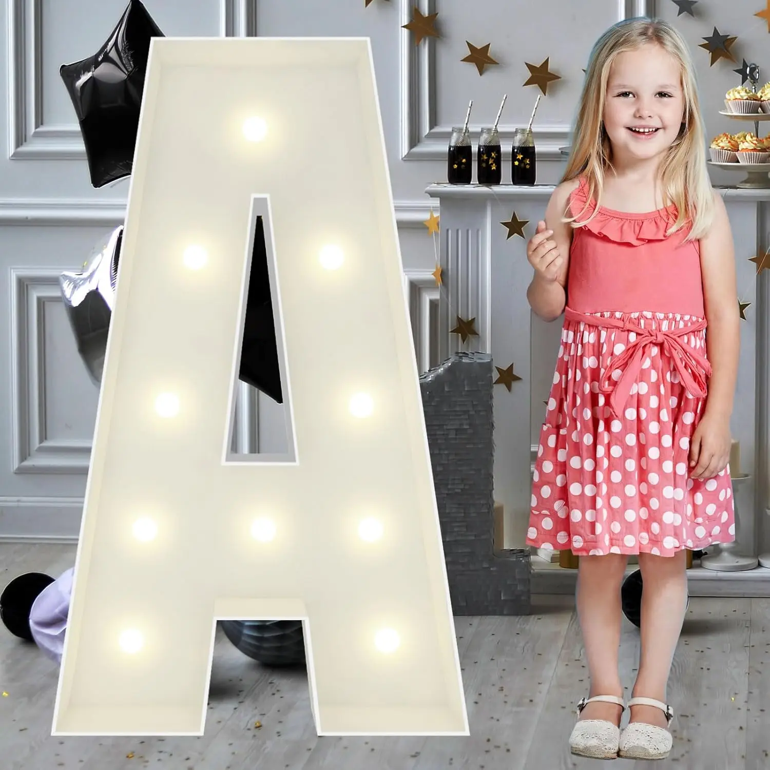 3FT Marquee Light Up Letters A, Big Marquee Letter for Graduation Baby Shower Birthday Engagement Wedding Marry Me Party 2026 Graduation Grad Decoration Backdrop