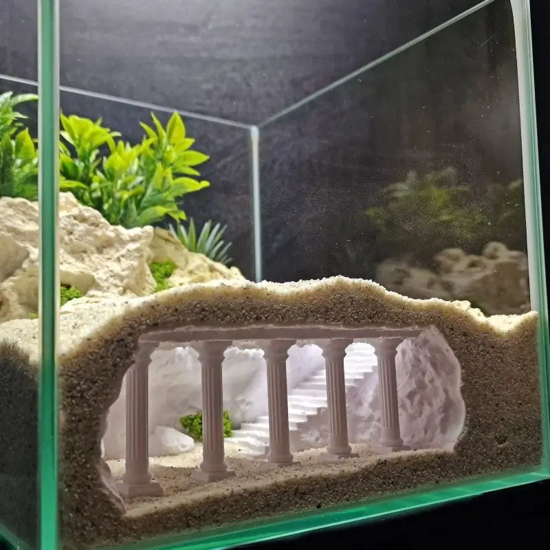 Ancient Roman Aquatic Cave Aquarium Decor, Fish and Shrimp Hideout, Reptile and Amphibian Shelter, Tank and Terrarium Decoration, Fish Tank Decorations