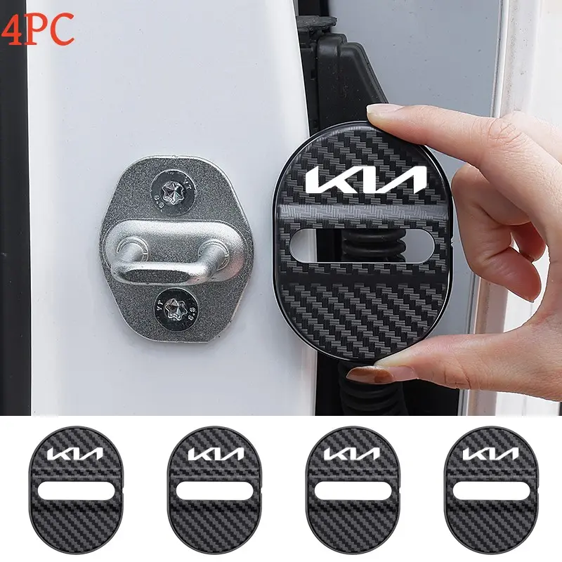 4pc Car Door Lock Covers, Noise Reduction Self-Adhesive Lock Protector, Reduces Door Vibration, Suitable for Kia New Models