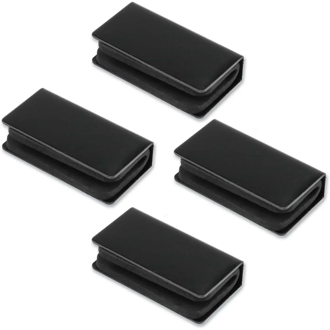 4 count Rectangular Metal Glass Door Clamps1.57''×0.83''×0.39'' Non  Rectangular Strike Plate Latch Clamp Rectangular Strike Plate For Cabinets, Glass Doors, Wardrobes(Black)