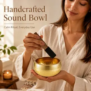 11cm Traditional Tibetan Singing Bowl, Pure Copper Handmade, Yoga Practice, Sound Healing, Sleep Aid, Emotional Calm, Percussion Instrument, Percussion Musical Instruments