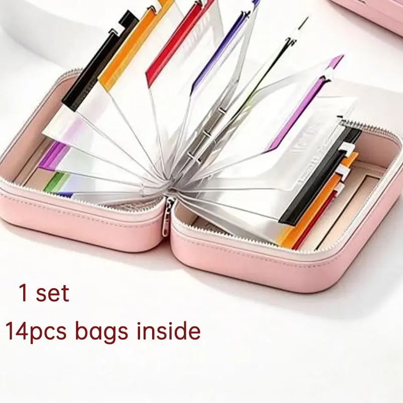 Waterproof Pill Pouch Set with 14 Color-Coded Pouches, Zippered Weekly Pill Organizer, Reusable Travel Medicine Case for Vitamins & Essentials