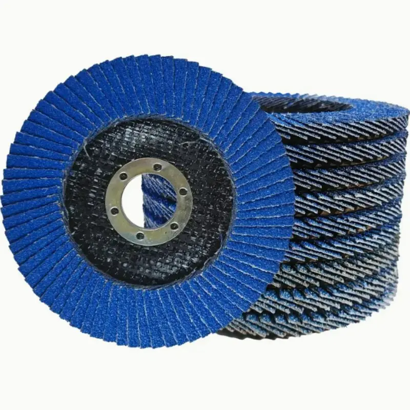 10 Piece Fiber Base Hard Alloy Flap Discs, 4.53 Inch (115mm) Blue, High Efficiency Metal Rust Removal Grinding Wheel