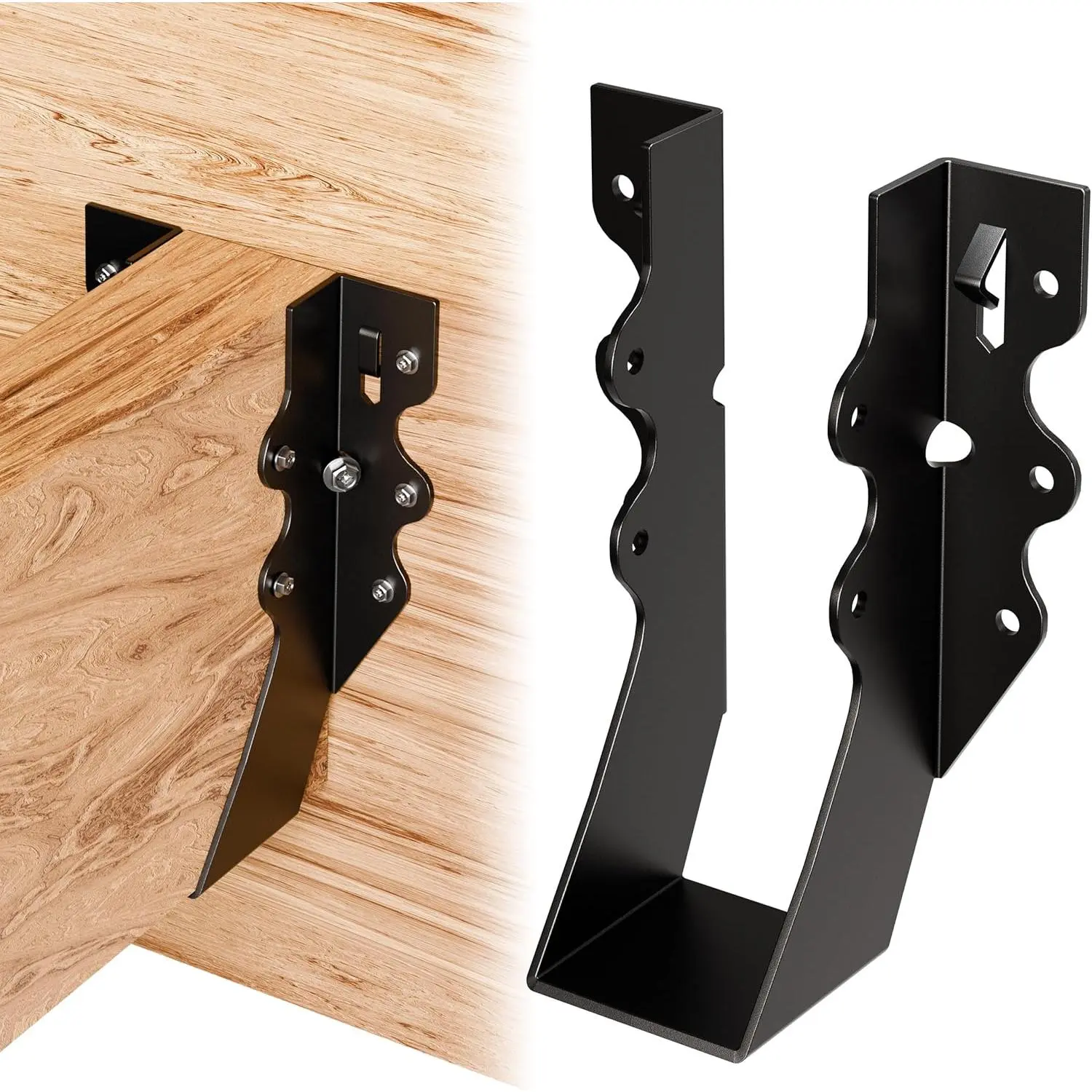 25 Pcs Black 2x6 Joist Hangers  Wood, Rafter Brackets, face Mount 2x6 Joist Hangers, Hurricane Ties Brackets  Shed/Barn/Coop/Porch/Truss, Structurally Sound and Aesthetically Pleasing